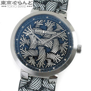 101604335 1円 ルイヴィトン タンブール ダミエグラフィットロープ 時計 腕時計 メンズ クォーツ式 電池式 SS PVC Q1D05
