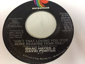 Isaac Hayes&David Porter★中古7’シングルUS盤「アイザック・ヘイズ～Ain’t That Loving You」