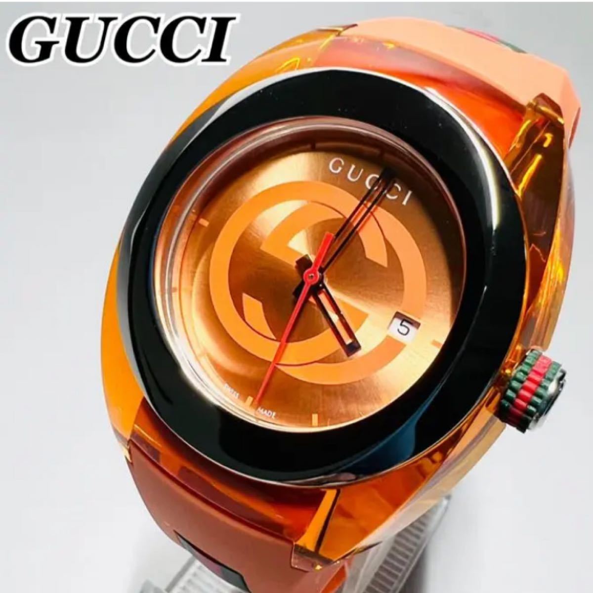 新品】GUCCIグッチ SYNC 定価8.0万円 レッド メンズ腕時計 ユニ