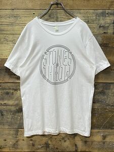 Stones Throw Records　Logo T-shirt size:M white　/　ストーンズスロウ　ロゴ プリント 半袖 Tシャツ ホワイト 白