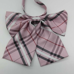 制服 リボン 新品 未使用 ピンク スクールリボン チェック かわいい チェック柄 学生服 コスプレ