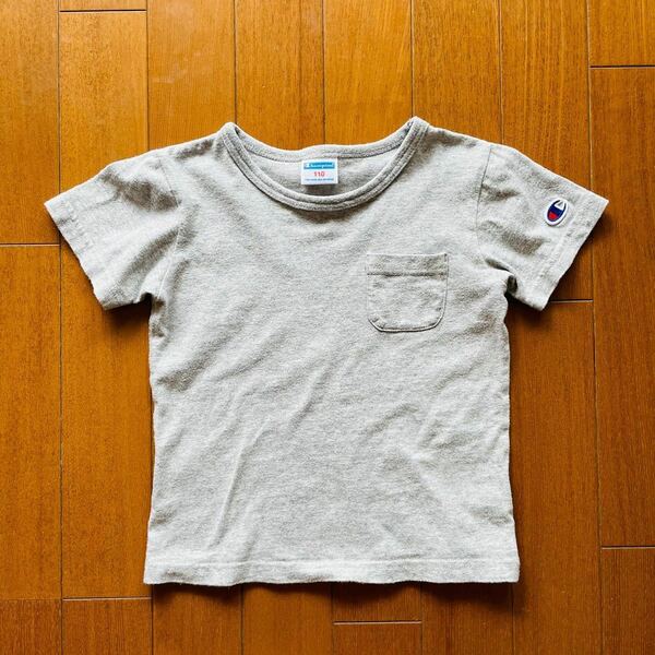 Champion チャンピオン キッズ ポケット Tシャツ グレー 110