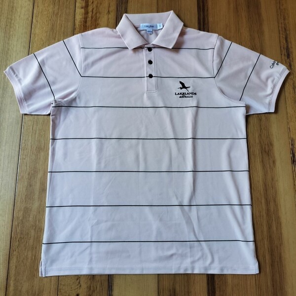 美品 Calvin Klein golf カルバンクライン ポロシャツ S 薄めのサーモンピンク LAKELANDS