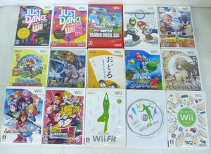 ☆ジャンク品!Wiiソフトまとめて15本セット マリオカート/ジャストダンス/Wii Fitなど☆
