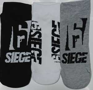 即決 6SIEGE レインボーシックスシージ 3足組靴下【25～27】新品タグ付き アンクルソックス ショートソックス