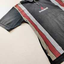 le coq sportif　ルコックスポルティフ　ストライプ半袖ポロシャツ　半袖シャツ　golf　ゴルフ　ブラック　Ｍサイズ_画像5