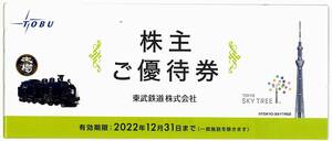 東武鉄道 株主優待券【1冊】 / 2022.12.31まで / 博物館入館券 他
