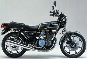 カワサキ Z750 FX 絵画風 壁紙ポスター 603×410mm（はがせるシール式）001S2