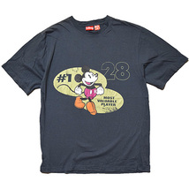 【S/M】 ディズニー ミッキーマウス キャラクター Tシャツ メンズS/M チャコールグレー ディズニーランド Disney 古着 BA3386_画像1