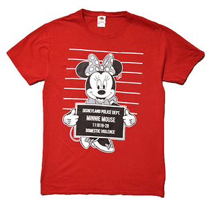 【S】 ディズニー ミニーマウス キャラクター オールド Tシャツ メンズS Disney 赤色 ヴィンテージ アメカジ ディズニーランド 古着 BA3449