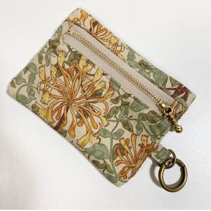 ハンドメイド ウィリアムモリス ハニーサックル ミニ財布 カード入れ
