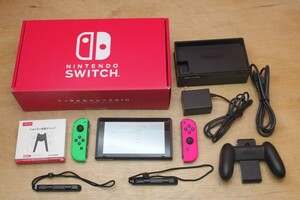 Nintendo Switch 任天堂 スイッチ Joy-Con ネオンピンク ネオングリーン ジョイコン充電グリップ新品付き 送料無料