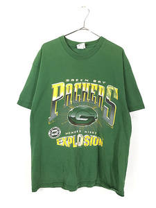 古着 90s USA製 NFL Green Bay Packers パッカーズ BIG プリント Tシャツ XL 古着