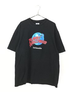 古着 90s USA製 PLANET HOLLYWOOD 「Orlando」 BIG ロゴ Tシャツ L 古着