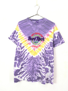 古着 90s USA製 Hard Rock Cafe 「JAMAICA」 ハードロック タイダイ Tシャツ L 古着