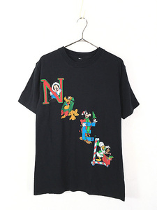 古着 Disney Mickey ミッキー 「NOEL」 クリスマス コスチューム Tシャツ M位 古着