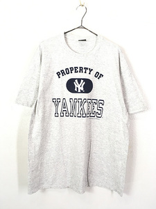 古着 90s USA製 MLB NY Yankees ヤンキース 4段 プリント Tシャツ XL 古着