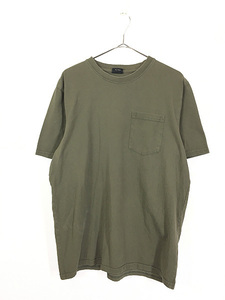 古着 USA製 FILSON 無地 ソリッド ポケット付 Tシャツ ポケT オリーブ L 古着