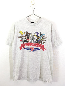 レディース 古着 90s USA製 LOONEY TUNES ワーナー キャラクター 大集合 100%コットン Tシャツ M 古着