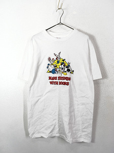 古着 90s USA製 ウシ ブタ ヒツジ ポップ アニマル Tシャツ L 古着