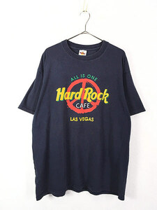 古着 90s USA製 Hard Rock Cafe 「LAS VEGAS」 ピースマーク ハードロック Tシャツ XL 古着