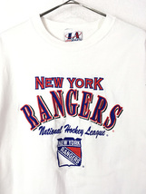 古着 90s USA製 NHL New York Rangers レンジャーズ 刺しゅう Tシャツ L 古着_画像2
