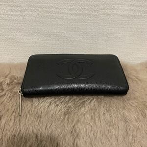 CHANEL キャビアスキンラウンドファスナー長財布　　　　　　　　　　　　　　　　　　　★値下げ不可★