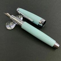 万年筆 金属軸 ペン DELIKE 万年筆 筆記具 コンバーター付き EF(極細字) ターコイズブルー_画像1