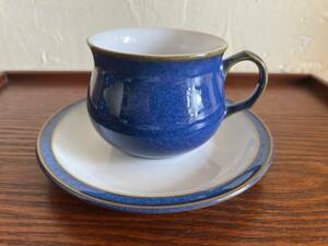  britain Vintage ten Be company imperial blue cup $ saucer 1 customer /DENBY/295-5