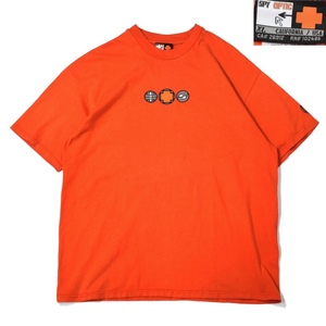 [XL] Y2K Spy リフレクター ロゴ プリント Tシャツ オレンジ スパイ optic サングラス 半袖 ビンテージ vintage 90s 00s USA 古着