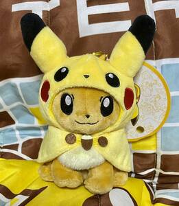 ポケットモンスター マスコット ピカチュウポンチョのイーブイ ポケモンセンター限定 ぬいぐるみマスコット