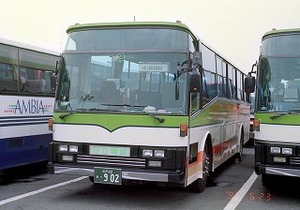 【 バス写真 Lサイズ 】 少し昔の観光バス ■ 日立電鉄 ■ ５枚セット