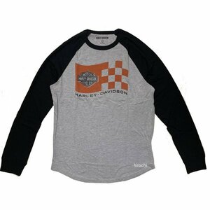 96318-21VM/002L ハーレー純正 新品 ベースボールTシャツ レースロゴ グレー/黒 XLサイズ