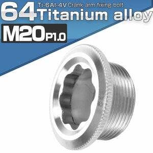 64チタン製 クランクアーム 固定ボルト 取り付けボルト M20×8mm P1.0 シルバー JA497