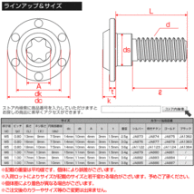 M6×17mm P1.0 円筒部直径10mm 64チタン 段付きフランジボルト トルクス穴 ホールヘッド シルバー JA885_画像5