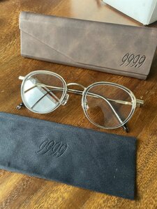 高級 999.9(フォーナインズ) メガネ 眼鏡 ウェリントン M-43 伊達めがね 17D 1401