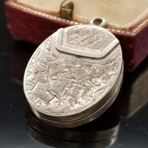 1883 year Britain antique Victoria Birmingham hole Mark silver Rocket pendant silver engraving bar min chewing gum 