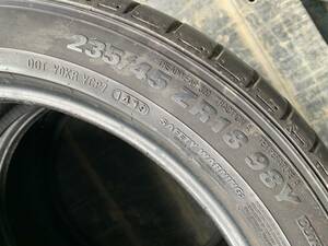 超バリ山 235/45R18 KUMHO ECSTA 製造年数19年 残溝約7.0㎜ 2本セット