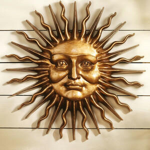 西洋ヨーロッパ様式 人面太陽の壁掛け 大型置物雑貨アクセント小物インテリアモダンオブジェデコレーショングリーンマン家具彫刻壁飾り