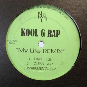 12Iinchレコード　KOOL G RAP / MY LIFE REMIX (b/w : MASTER FOUL / IT'S ON)