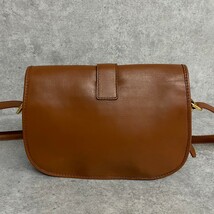 1円 極 美品 CELINE セリーヌ ヴィンテージ サークルロゴ リング 金具 レザー 本革 2way ミニ ショルダーバッグ ブラウン 79759_画像3