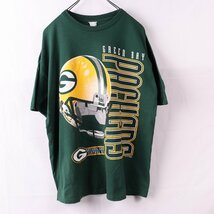 パッカーズ Tシャツ XL 位 半袖 緑 グリーンベイパッカーズ NFL グリーン メンズ レディース 古着 中古 st434_画像1