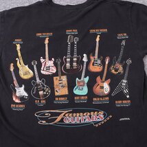 Famous Guitars Tシャツ L 半袖 黒 両面プリント カートコバーン バンドt ロックt メンズ 古着 中古 st430_画像3