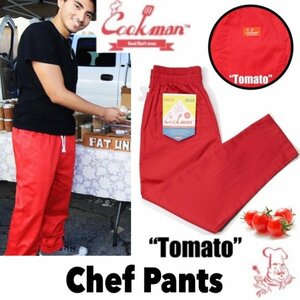 送料0 【COOKMAN】クックマン Chef Pants シェフパンツ Tomato RED 231-21817 -M 男女兼用 イージーパンツ コックパンツ 西海岸