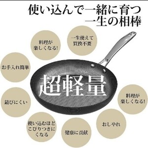 新品未使用!! 鉄 フライパン 24cm ih 対応 窒化4層加工 中華鍋 IH対応 窒化4層加工 超軽量 一生の 相棒 鉄分補給