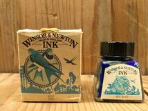 ▽ ウィンザー＆ニュートン ドローイングインク インク瓶 2個セット /winsor＆newton ink 昭和レトロ 古道具 インテリア ヴィンテージ_画像5