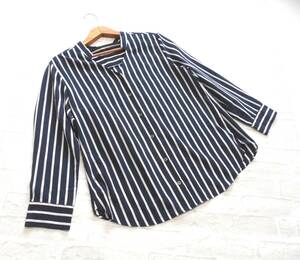 [Бесплатная доставка! Переворот Cuder Cuder Shance Stripe Pattern Blouse Toromi Blous