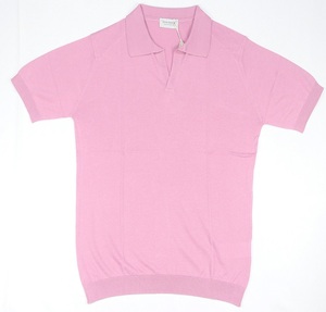 新品 John Smedley　ジョンスメドレー 最高級シーアイランドコットン　ポロシャツ Lサイズ 　MOORLAND PINK