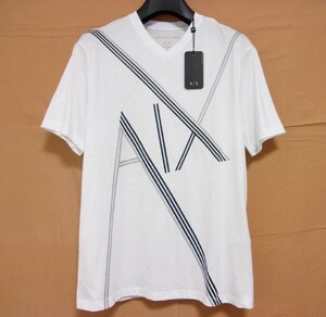 新品★ARMANI EXCHANGE★アルマーニ エクスチェンジ★半袖VネックTシャツ★S★ホワイト★綿100%