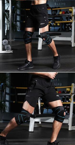 膝サポーター(×１) スポーツサポーター 加圧式 関節 靭帯 マジックテープ
